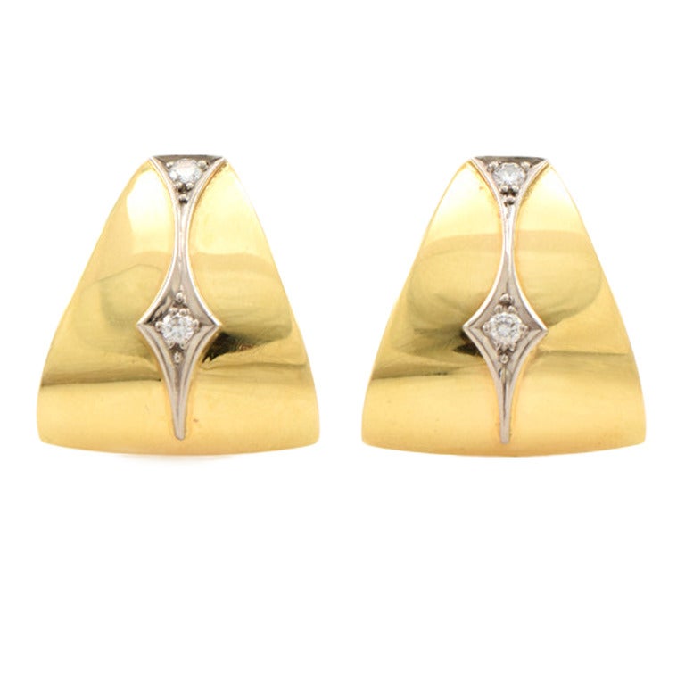 Diamond and Gold Earring Clips