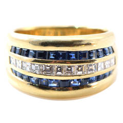 1960s Sapphire and Diamond Ring