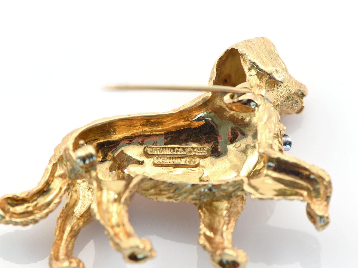 Tiffany Golden Retriever Brooch In Excellent Condition In San Francisco, CA