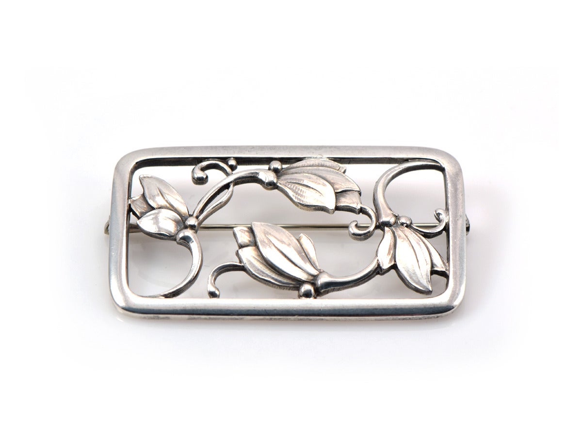 Georg Jensen Sterling Silver Pin In Excellent Condition In San Francisco, CA