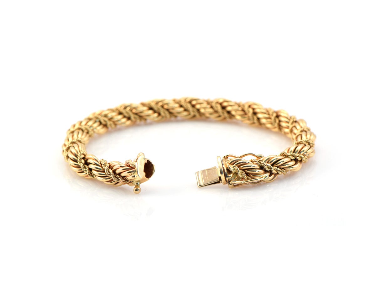 1950s Tiffany Gold Rope Bracelet In Excellent Condition In San Francisco, CA