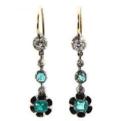 Antique Georgian Emerald and Diamond Earrings