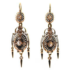 1840s Victorian Rosecut Diamond Earrings