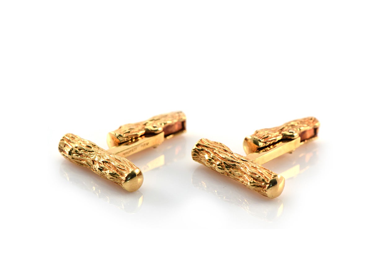1970s Tiffany and Co. Gold Cufflinks In Excellent Condition In San Francisco, CA