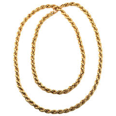 Vintage Long Gold Rope Chain