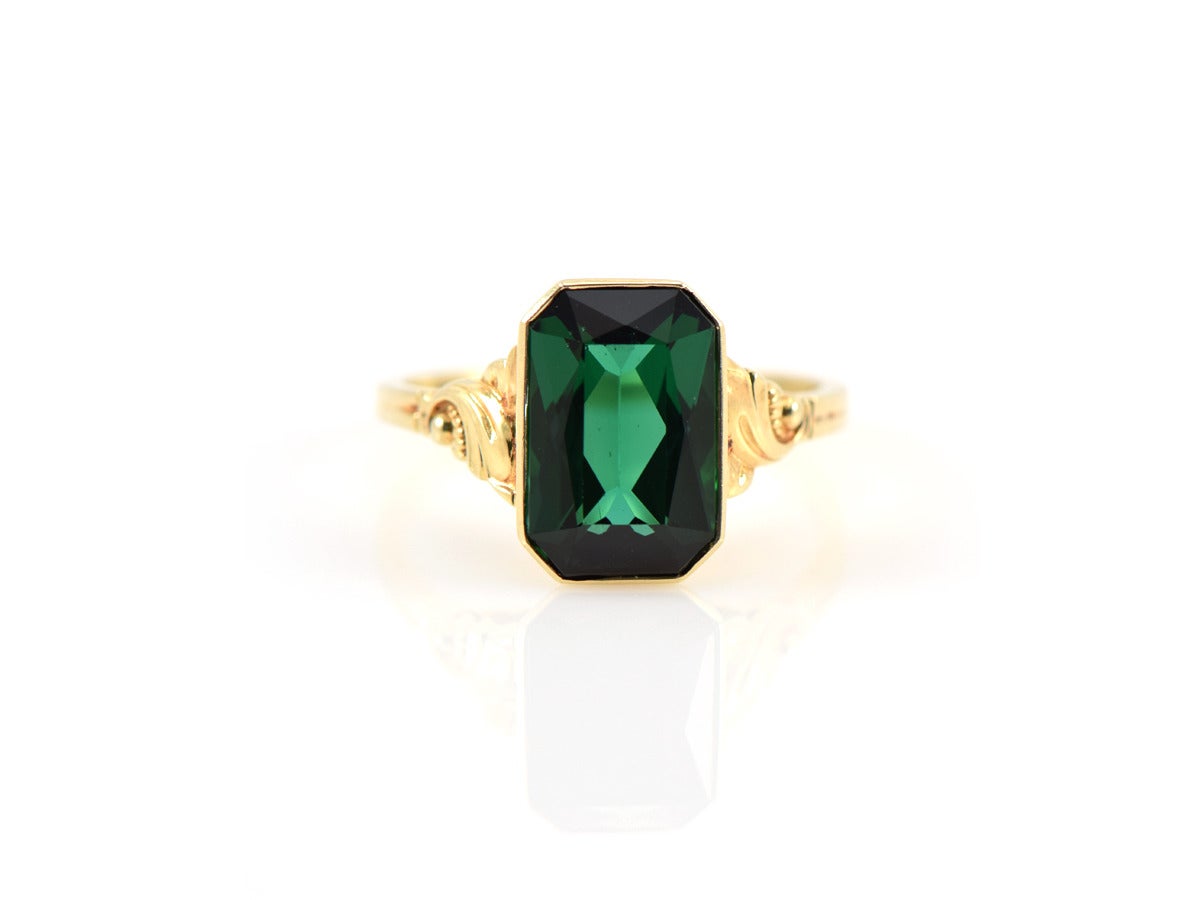 1940s Tourmaline Gold Ring