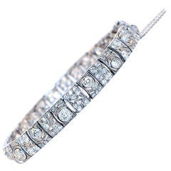 1930s Diamond Platinum Link Bracelet