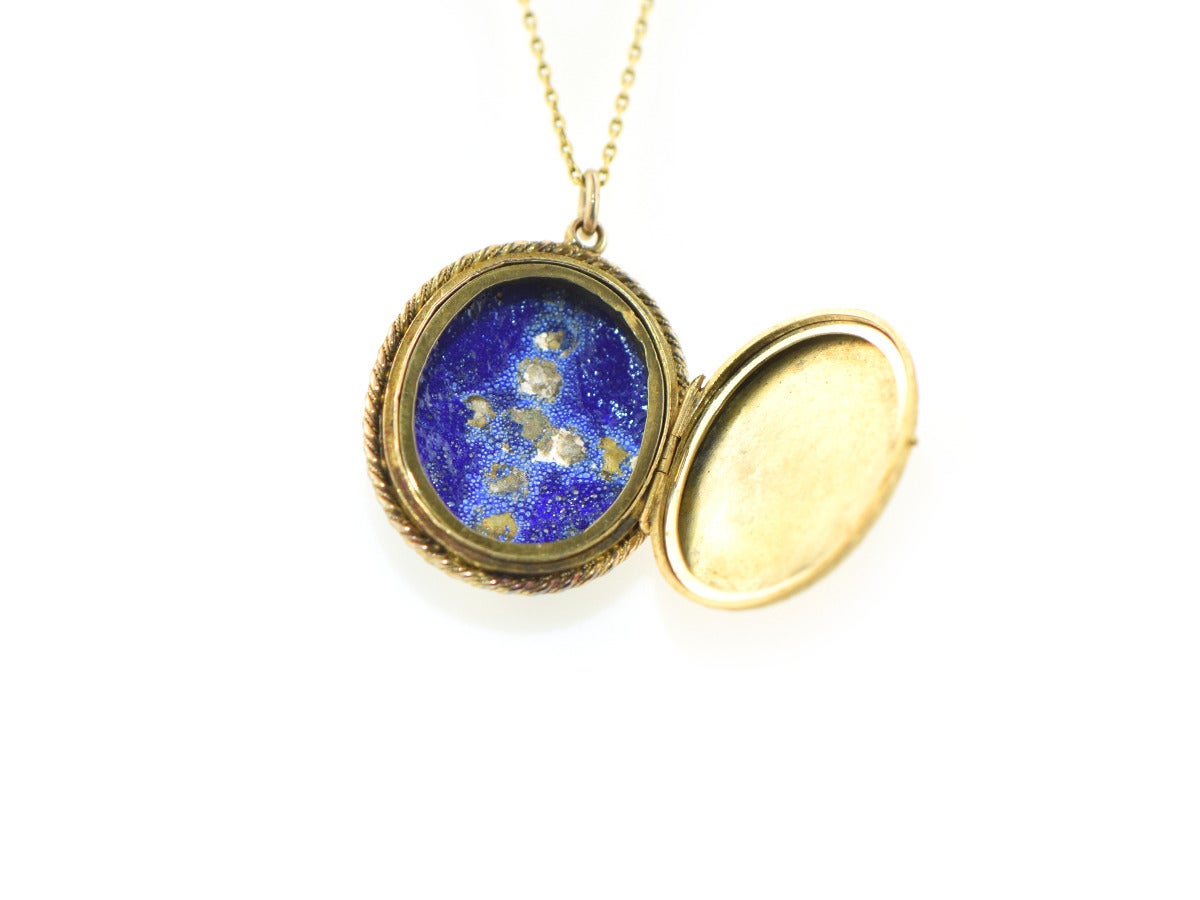 Late 19th Century Enamel Pearl Diamond Gold Pendant In Excellent Condition For Sale In San Francisco, CA