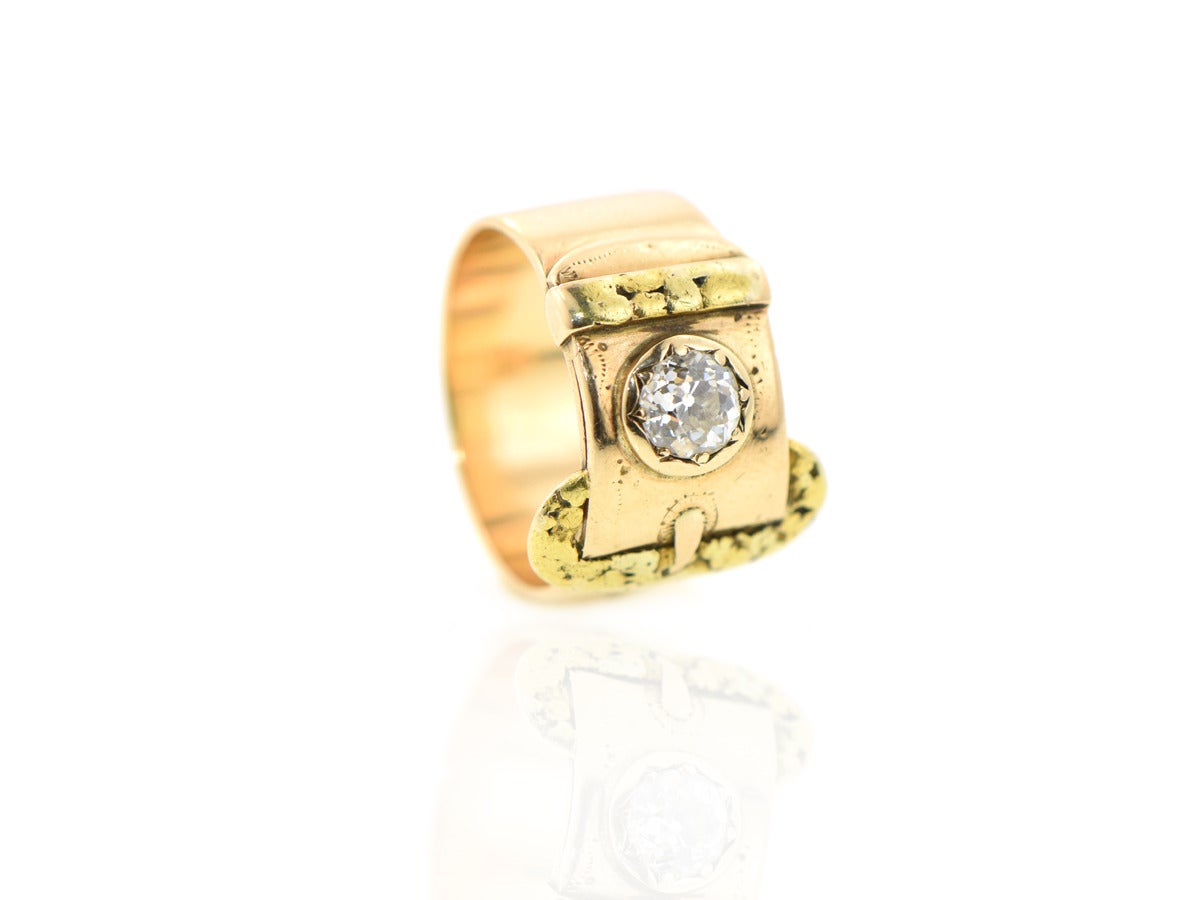 Victorian Diamond Gold Buckle Ring