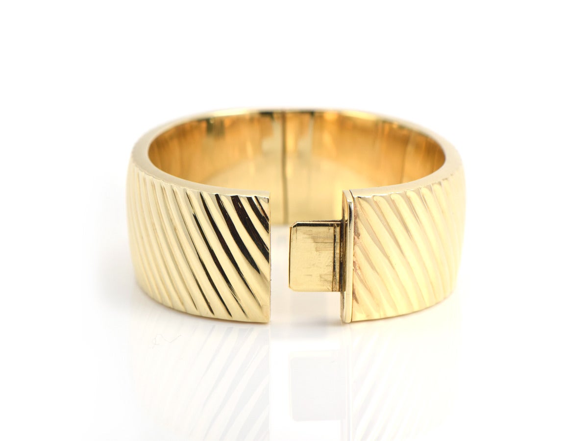 Italian Gold Cable Cuff Bracelet