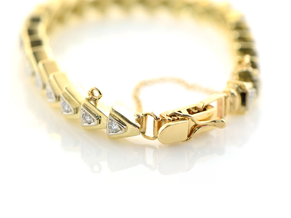 Women's American Retro Diamond Gold Fashion Bracelet For Sale
