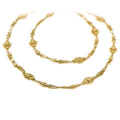Antique Victorian Long Gold Necklace
