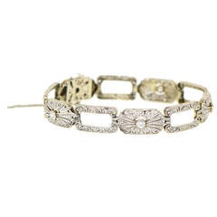 Diamond Gold Platinum Open Link Bracelet