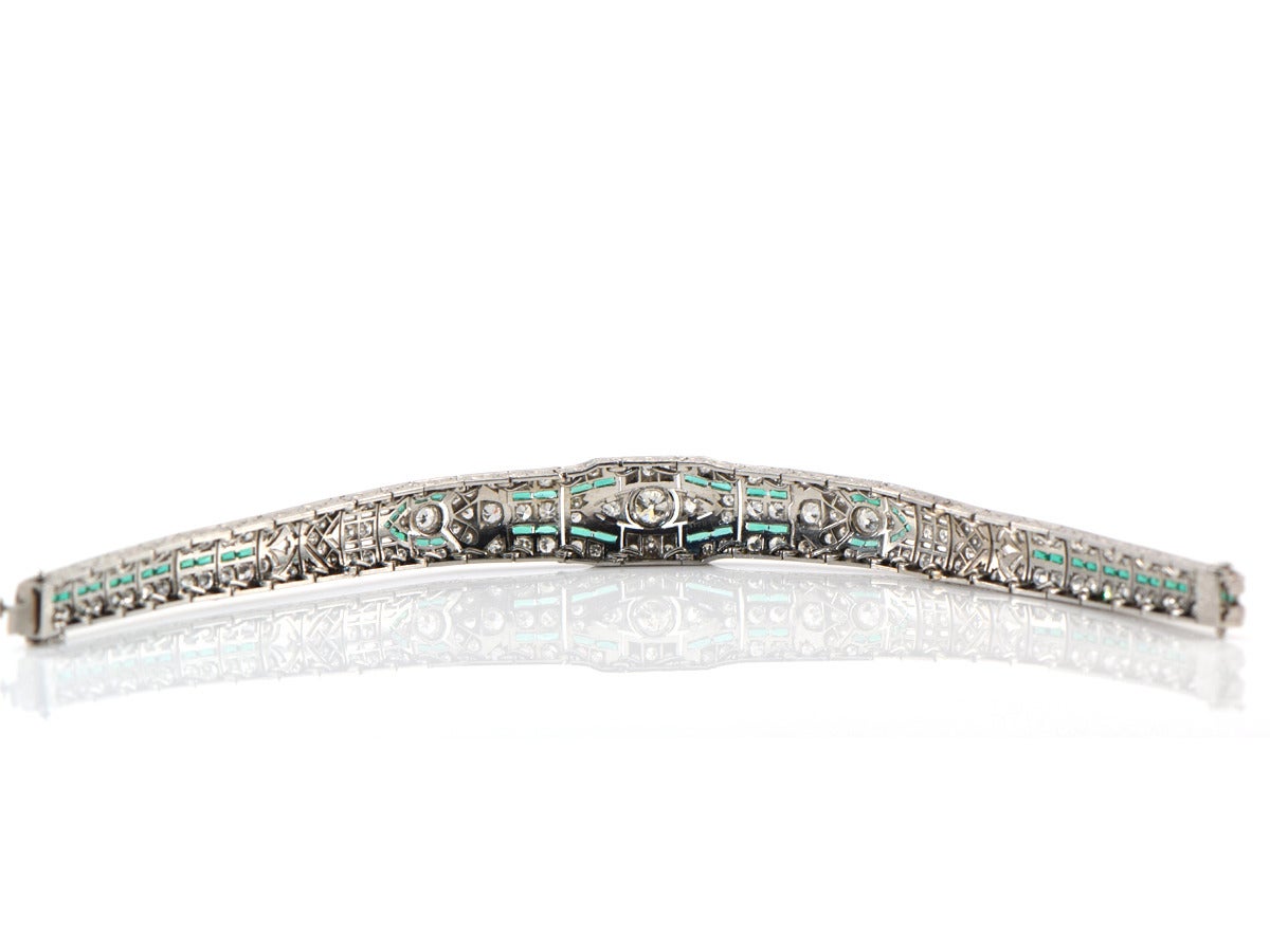 Emerald Diamond Platinum Bracelet 2