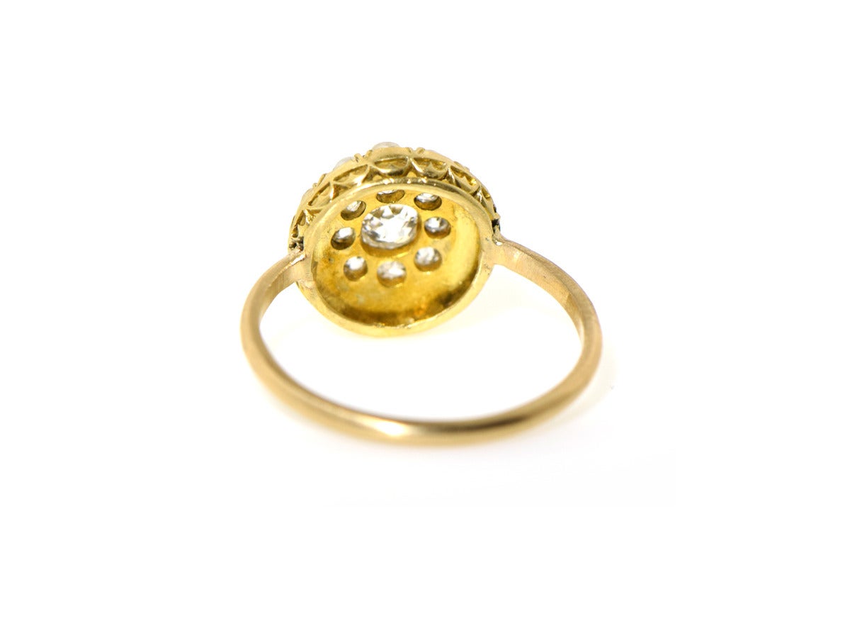 Women's Natural Pearl Diamond Gold Ring For Sale