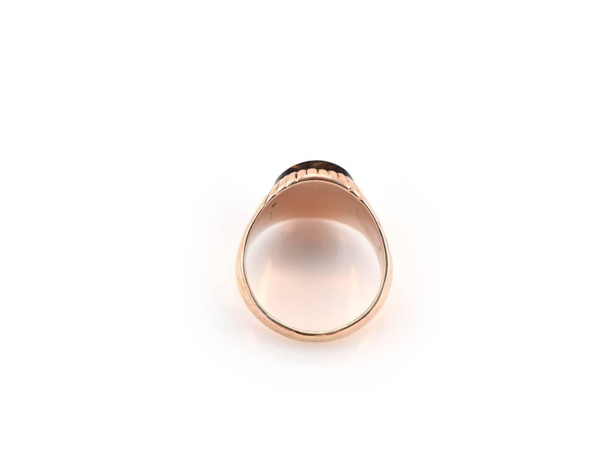 Men's Carnelian Intaglio Rose Gold Ring For Sale