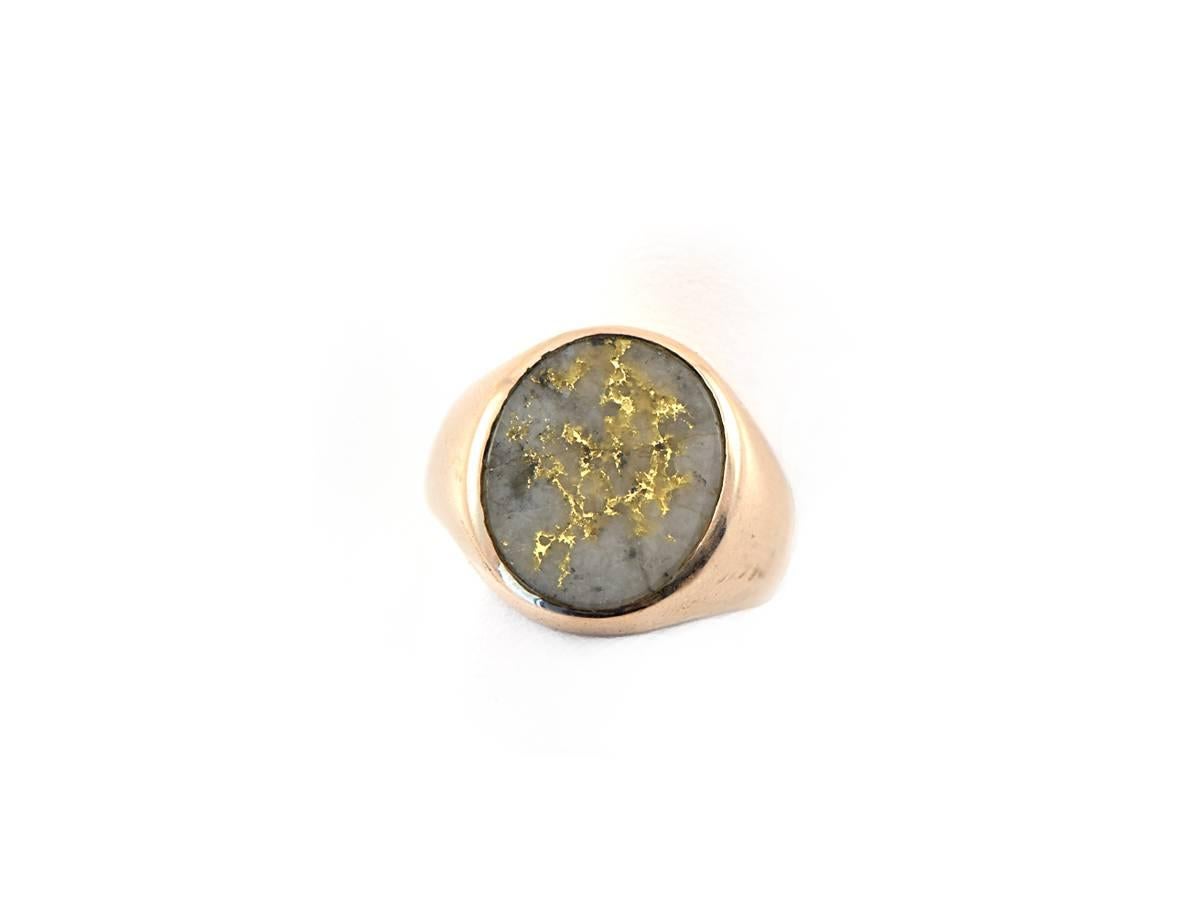 1950s Quartz Gold Ring In Excellent Condition For Sale In San Francisco, CA