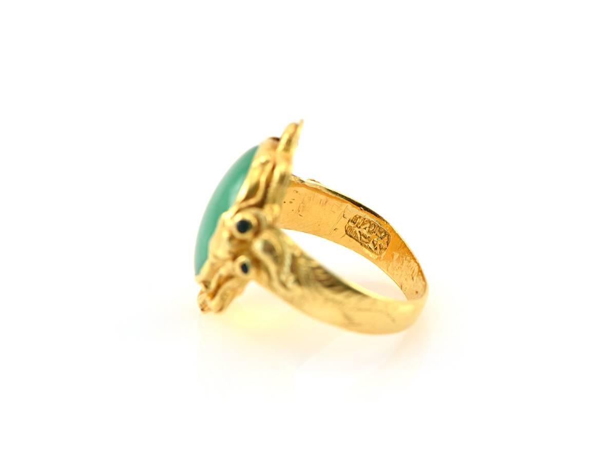 1940s Chinese Jade and Gold Ring 1
