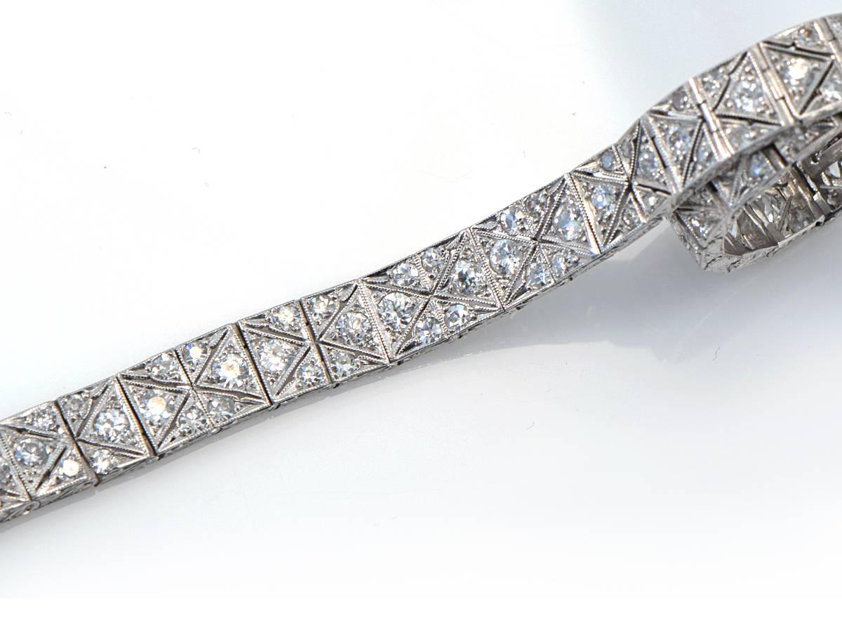 Women's 1920s  Diamond Platinum Bracelet