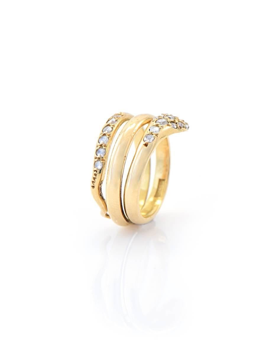 Women's 1920s Rosecut Ruby Diamond Gold Snake Ring For Sale