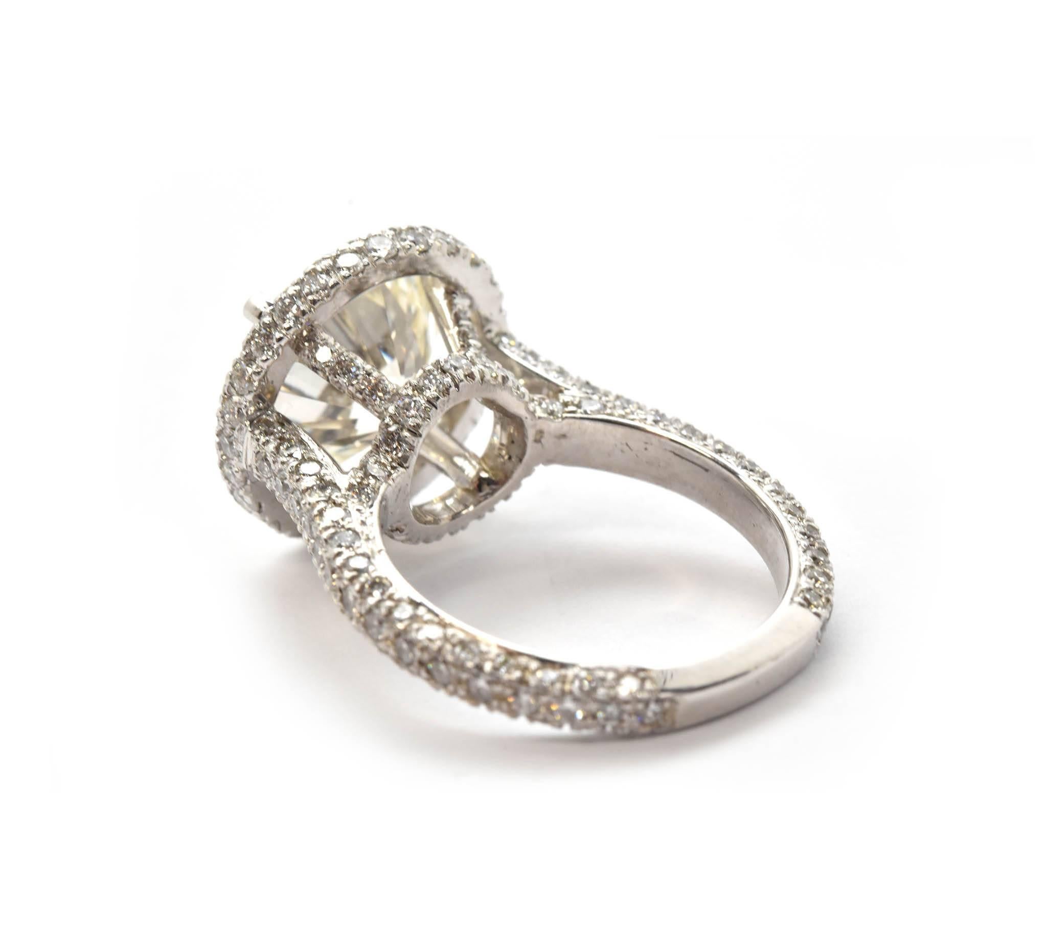 Round Cut 18 Karat Gold Round Brilliant 6.03ct Diamond Engagement Ring 2.50cttw Mounting