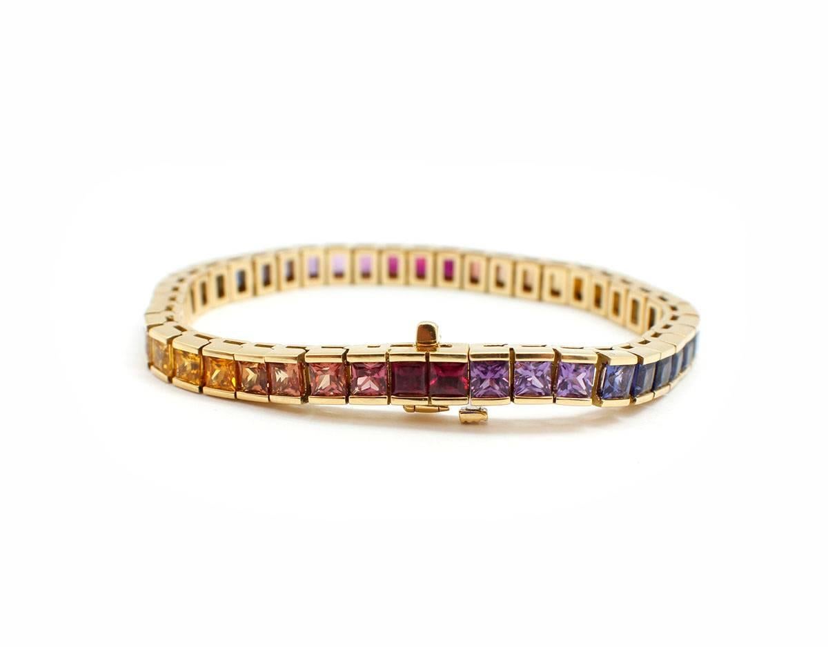 rainbow sapphire tennis bracelet