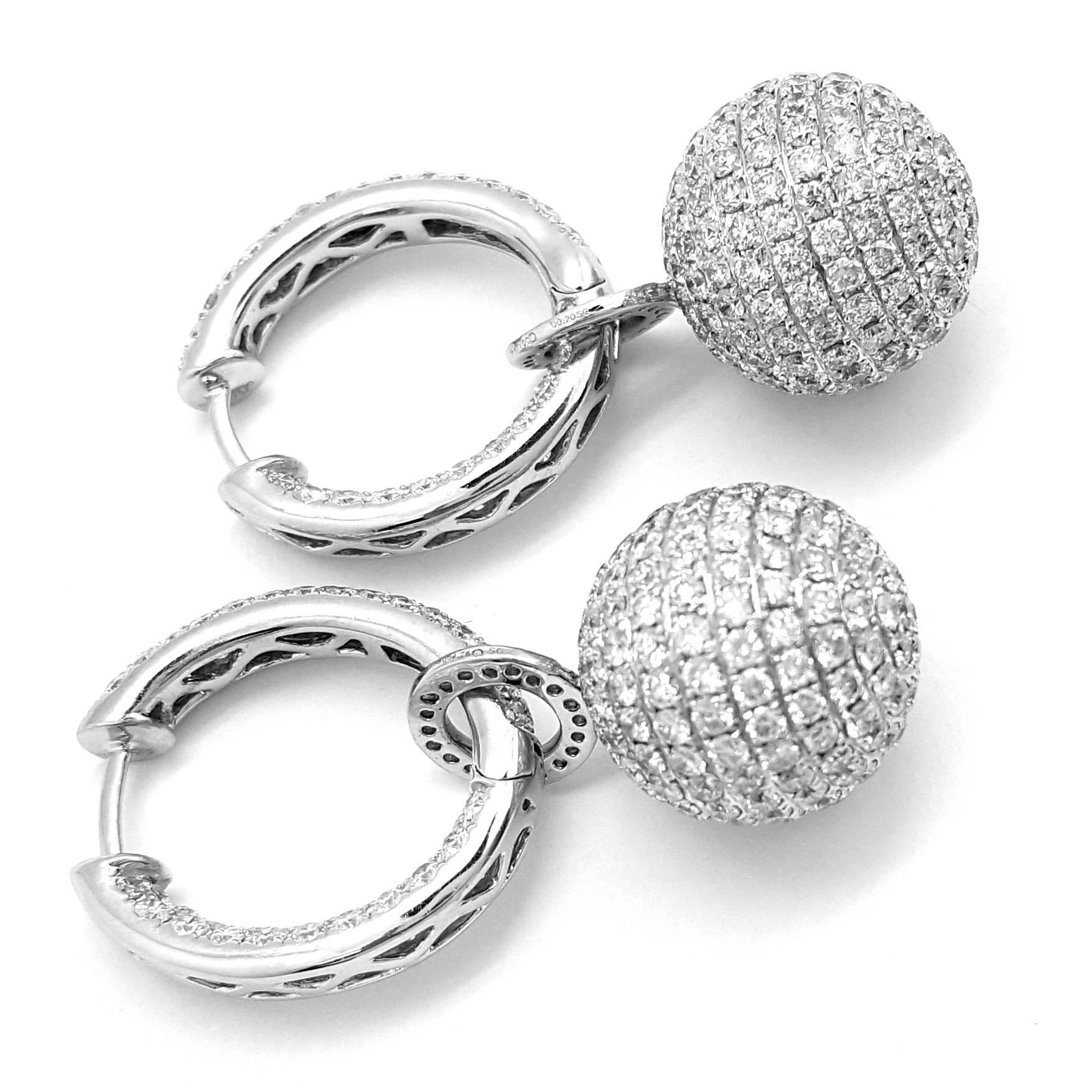 hoop earrings with diamond balls