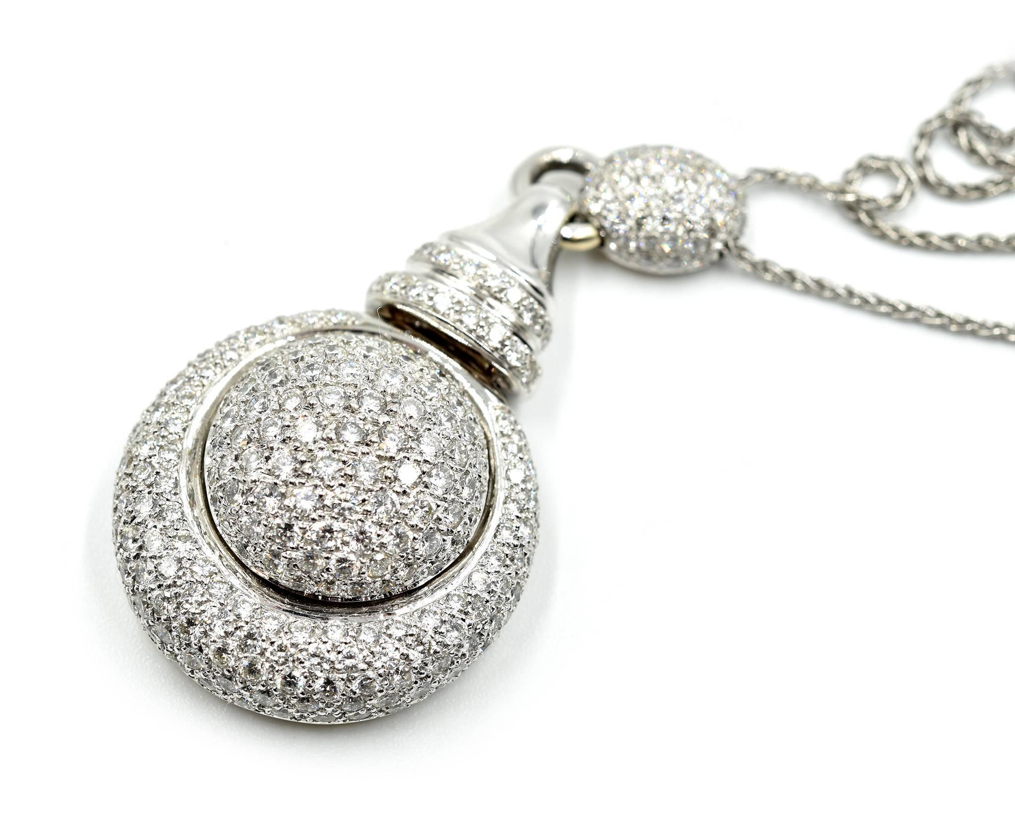 diamond ball pendant necklace