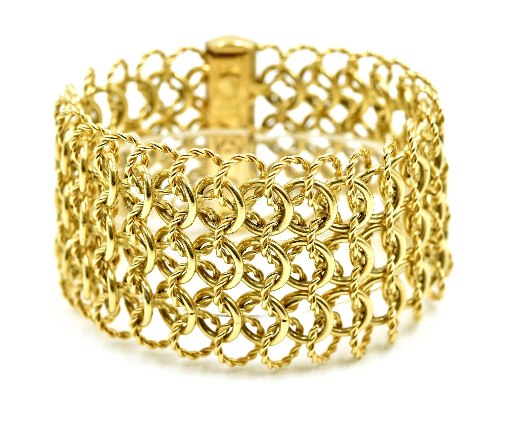 David Yurman Diamond Quatrefoil 18k Yellow Gold Bracelet  In Excellent Condition In Scottsdale, AZ
