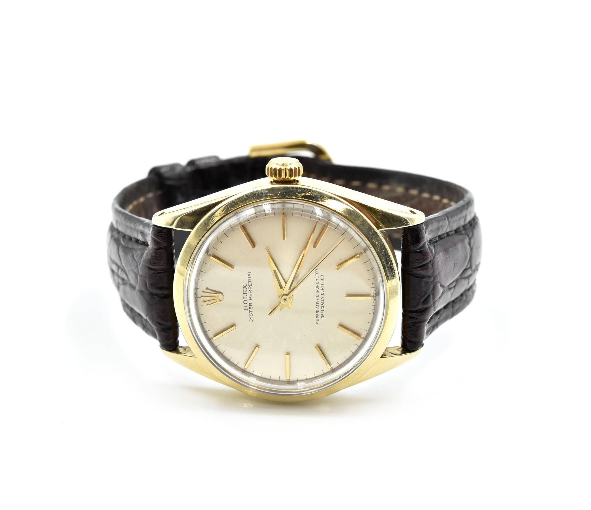 Rolex Yellow Gold Capped No-Date automatic wristwatch Ref 1024, circa 1969 In Excellent Condition In Scottsdale, AZ