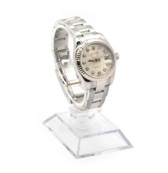 Rolex Ladies Stainless Steel Factory Diamond Dial Datejust Automatic Wristwatch