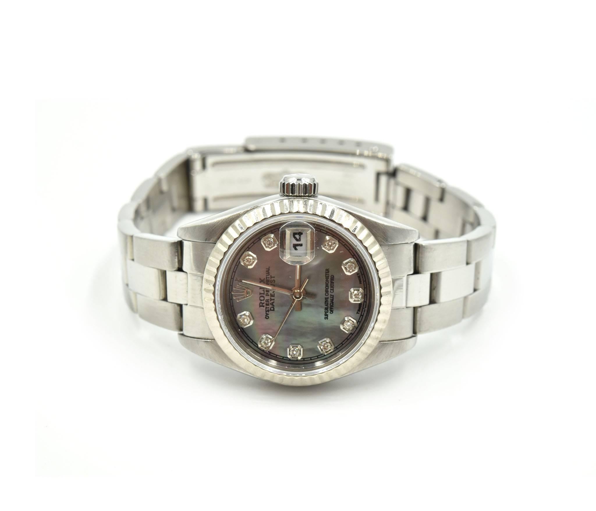 Modern Rolex Ladies Stainless Steel Datejust automatic Wristwatch Ref 69174