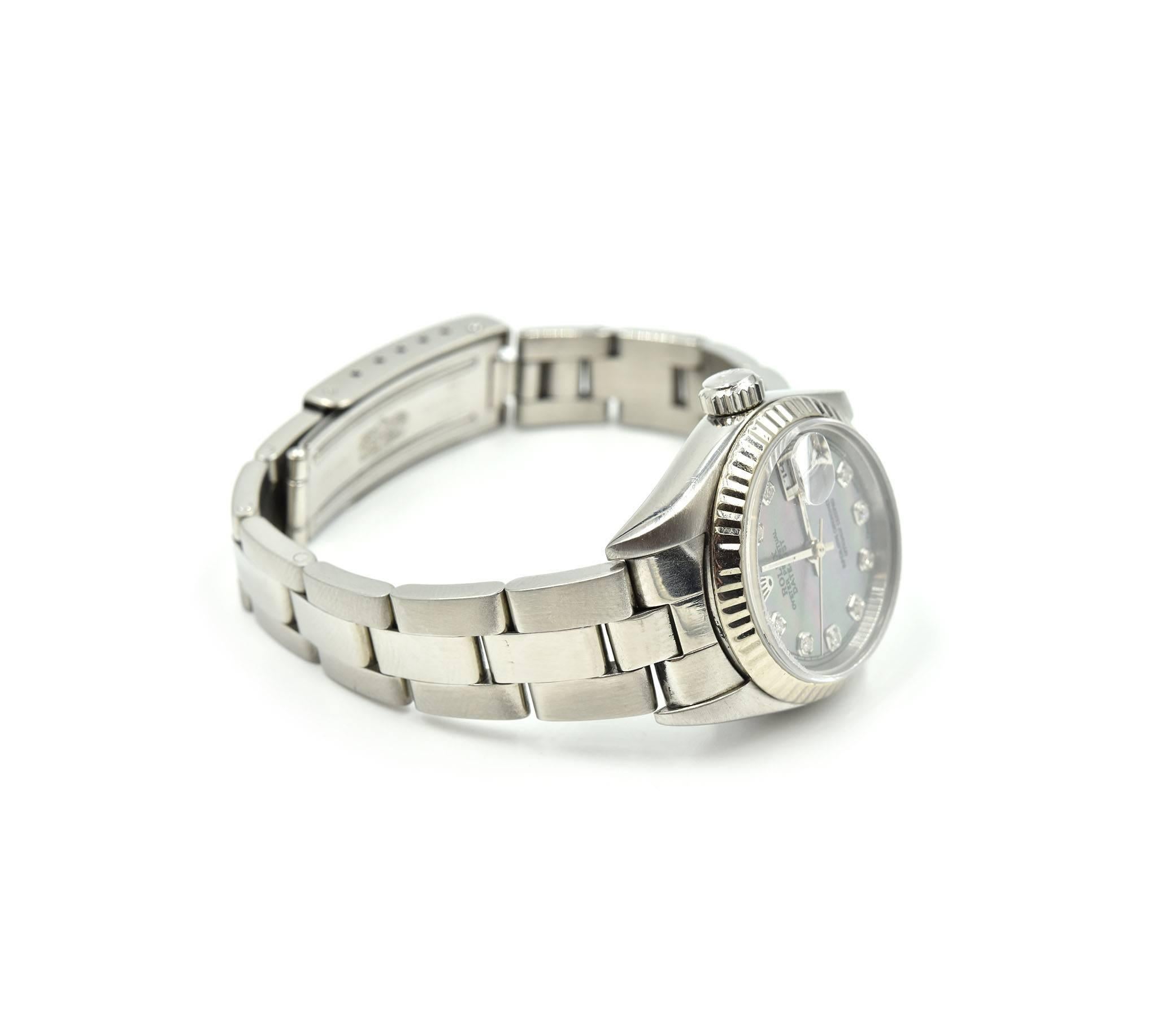 Rolex Ladies Stainless Steel Datejust automatic Wristwatch Ref 69174 In Excellent Condition In Scottsdale, AZ