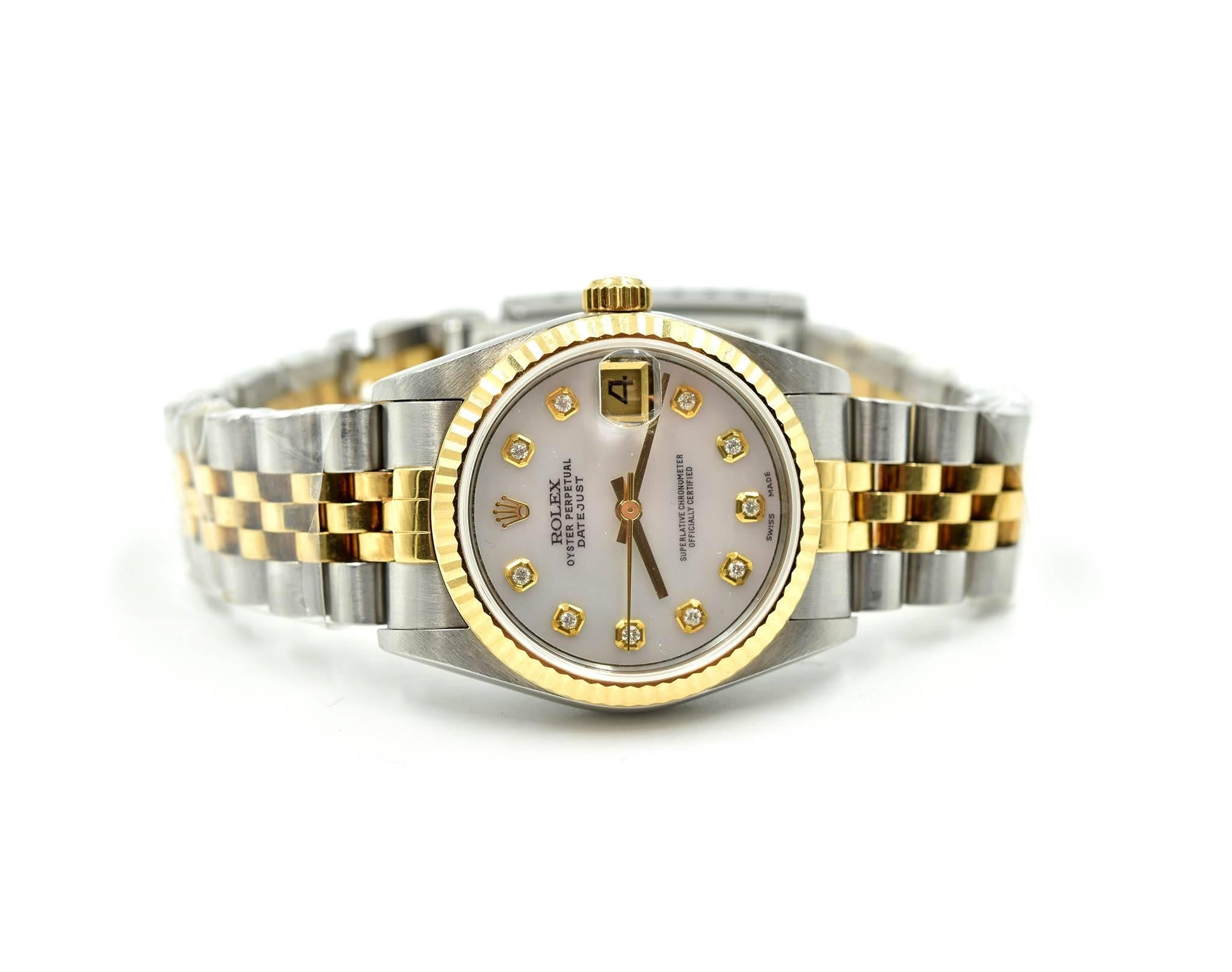 Modern Rolex Ladies Yellow Gold Stainless Steel Datejust Automatic Wristwatch Ref 79173