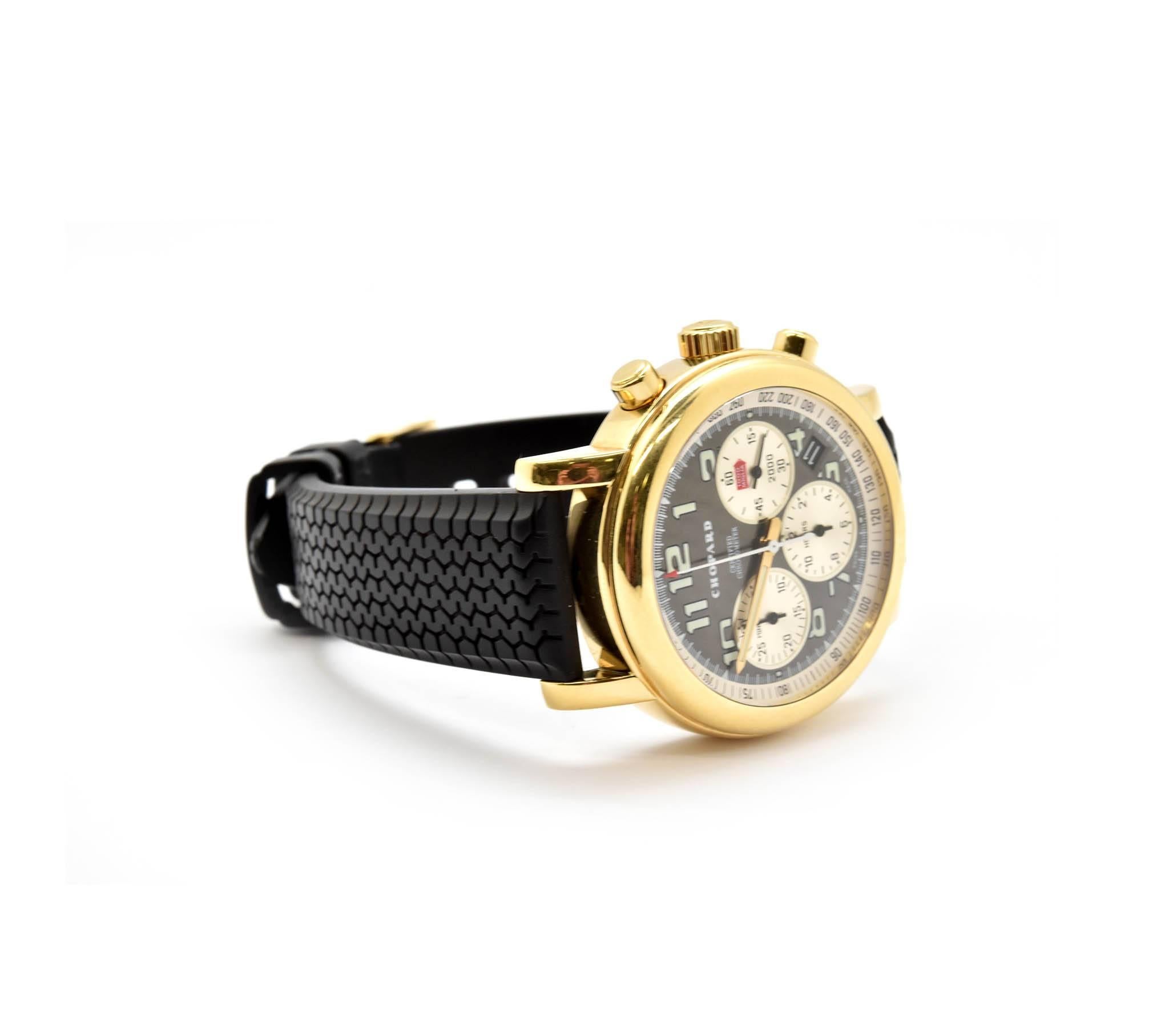 Chopard Yellow Gold Mille Miglia Chronograph Ltd Ed automatic Wristwatch  In Excellent Condition In Scottsdale, AZ