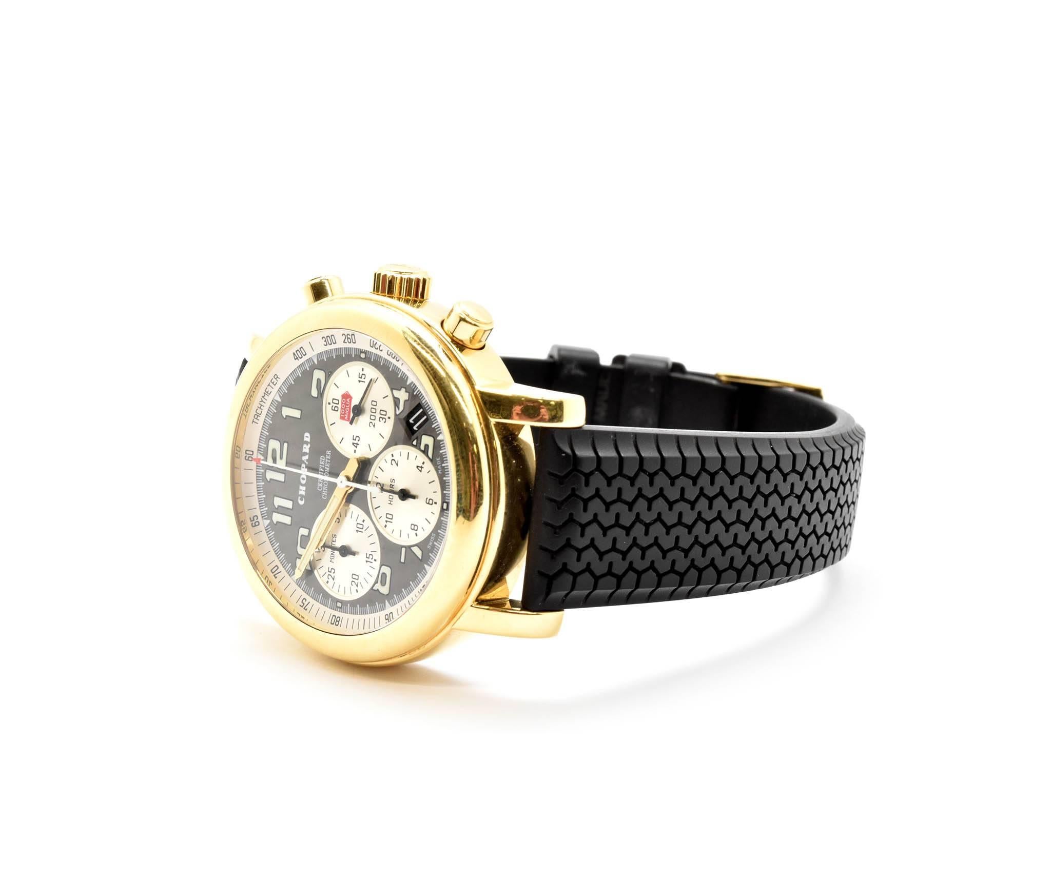 Modern Chopard Yellow Gold Mille Miglia Chronograph Ltd Ed automatic Wristwatch 