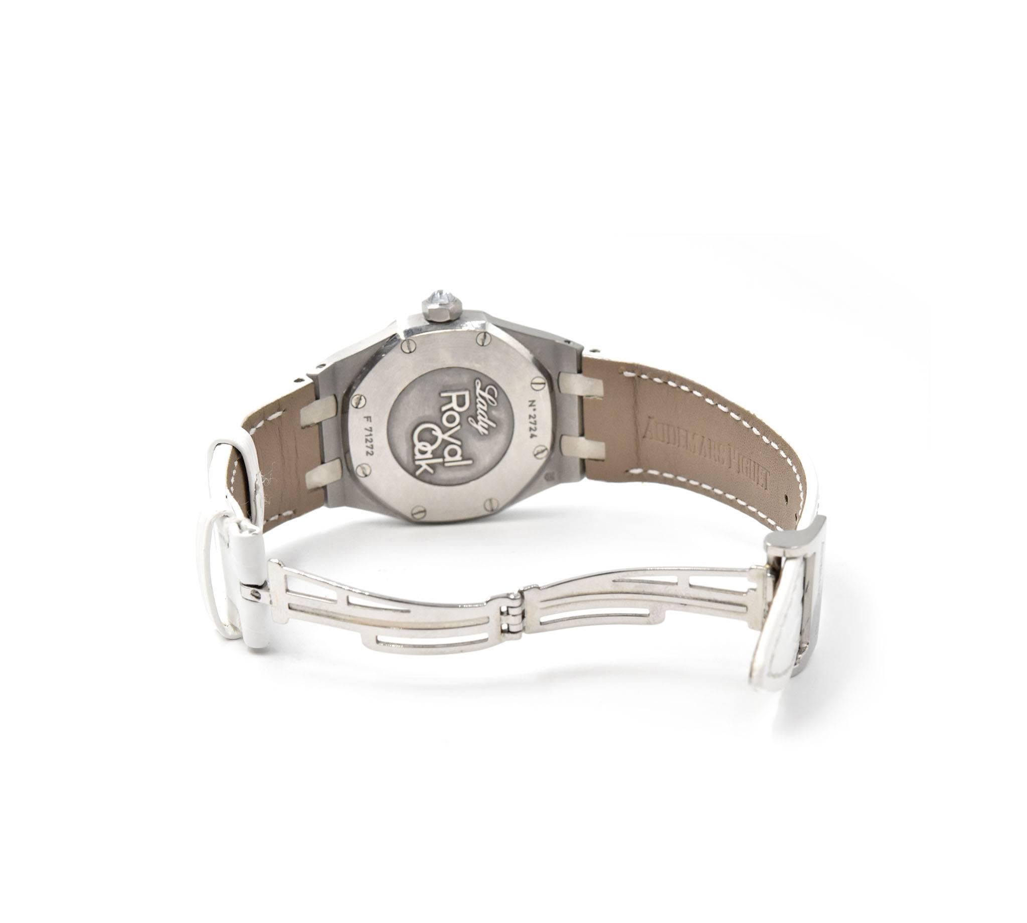 Audemars Piguet Ladies Stainless Steel Diamond Royal Oak Quartz Wristwatch  1