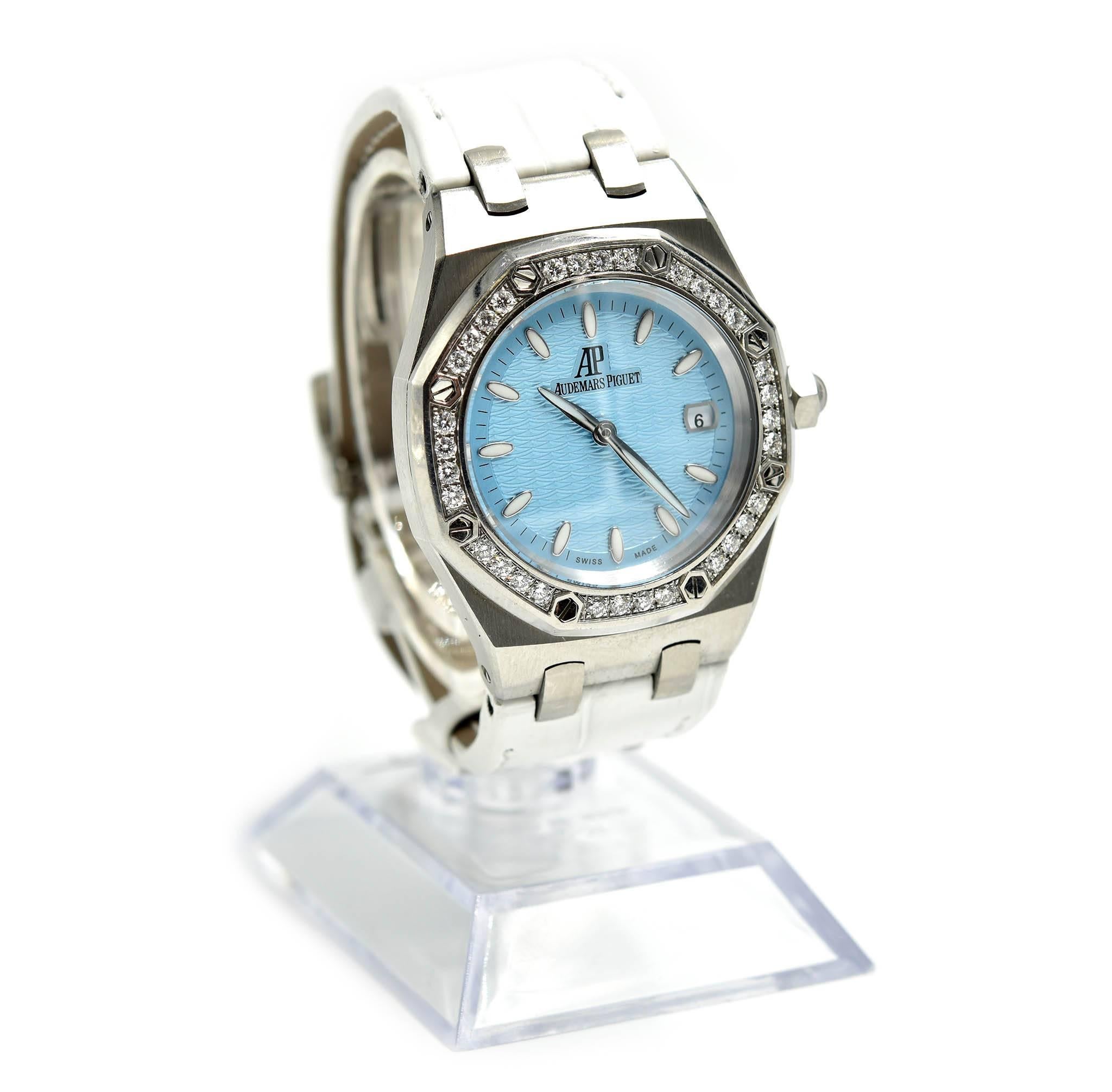 Audemars Piguet Ladies Stainless Steel Diamond Royal Oak Quartz Wristwatch  2