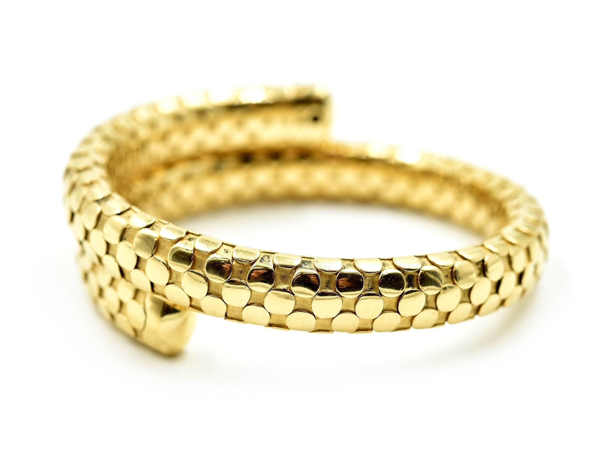 Modern John Hardy Dot Collection Wrapping Bangle Bracelet 18k Yellow Gold