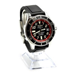 Men’s Stainless Steel Breitling Superocean 42 Abyss Black Dial Watch A17364