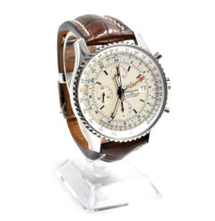 Breitling Stainless Steel Navitimer World Chronograph automatic Wristwatch