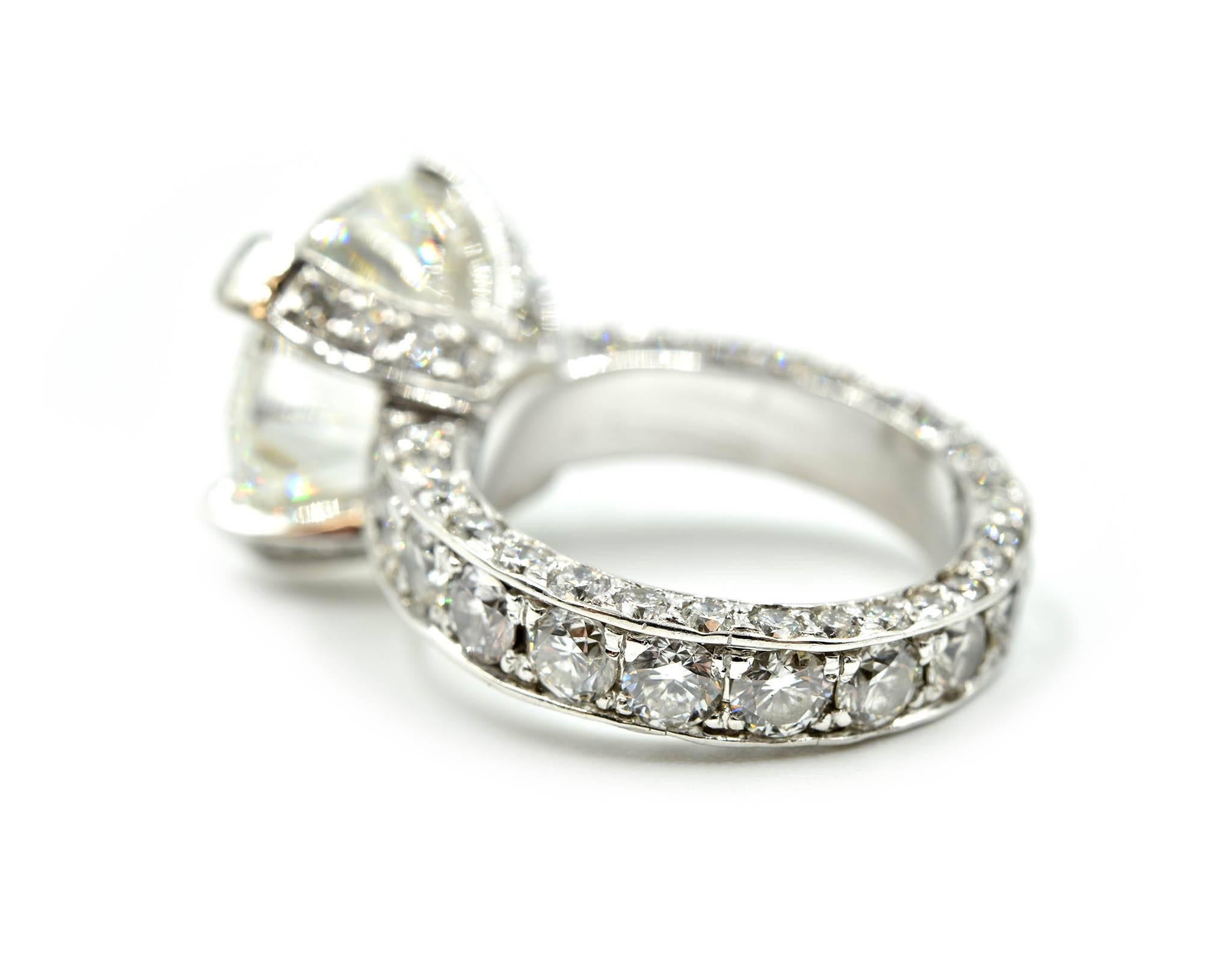7.02 Carat Round Brilliant Diamond Engagement Ring In Excellent Condition In Scottsdale, AZ