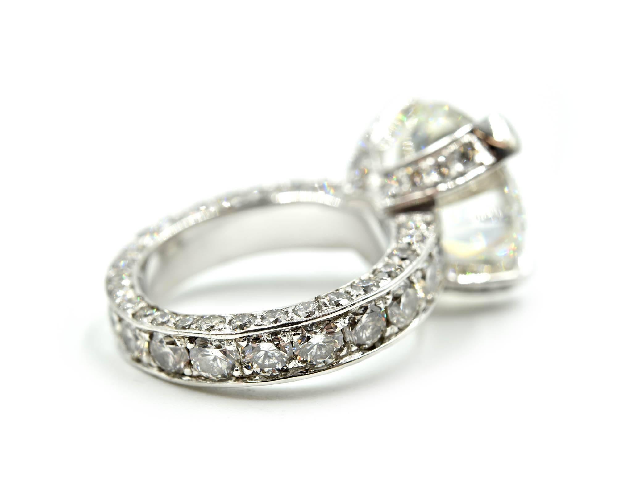 Women's 7.02 Carat Round Brilliant Diamond Engagement Ring