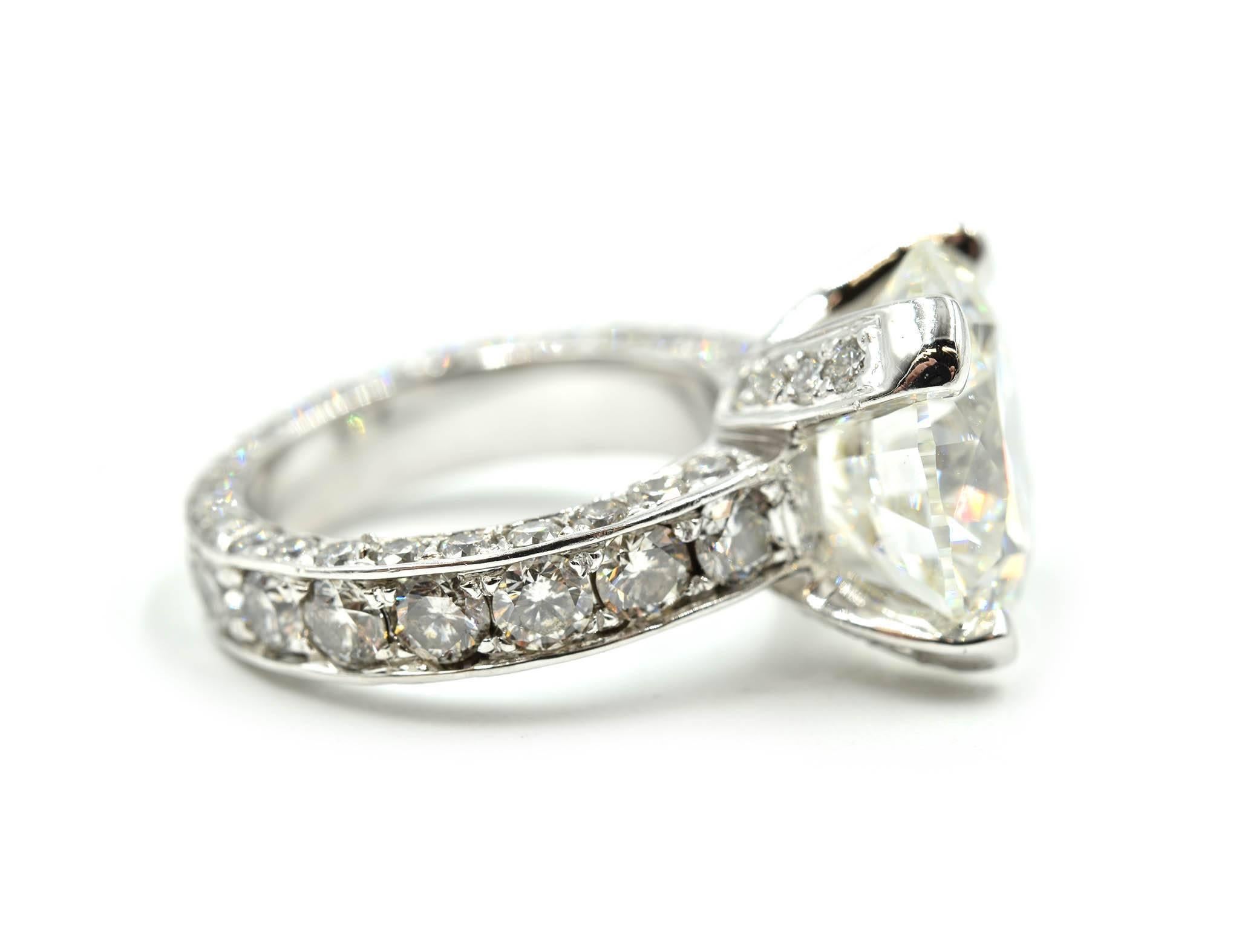 Contemporary 7.02 Carat Round Brilliant Diamond Engagement Ring