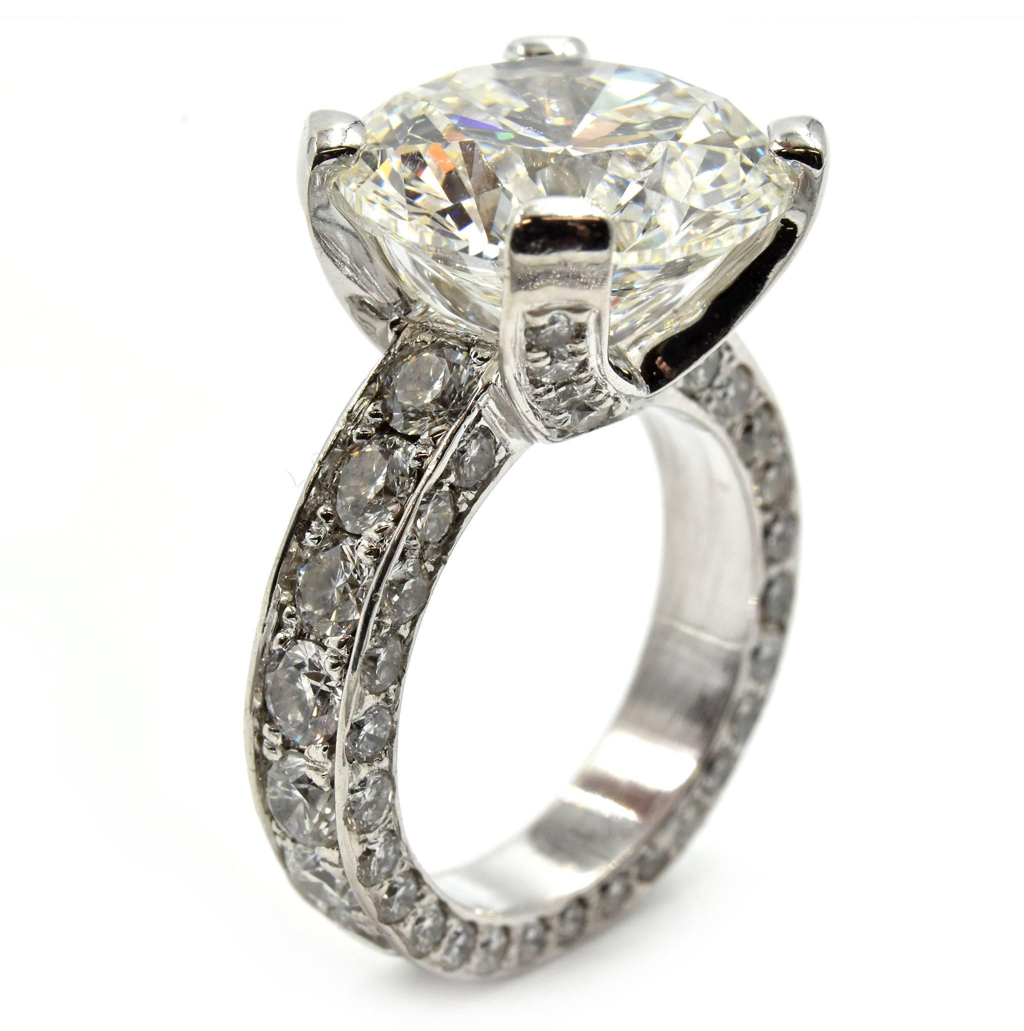 7.02 Carat Round Brilliant Diamond Engagement Ring 2