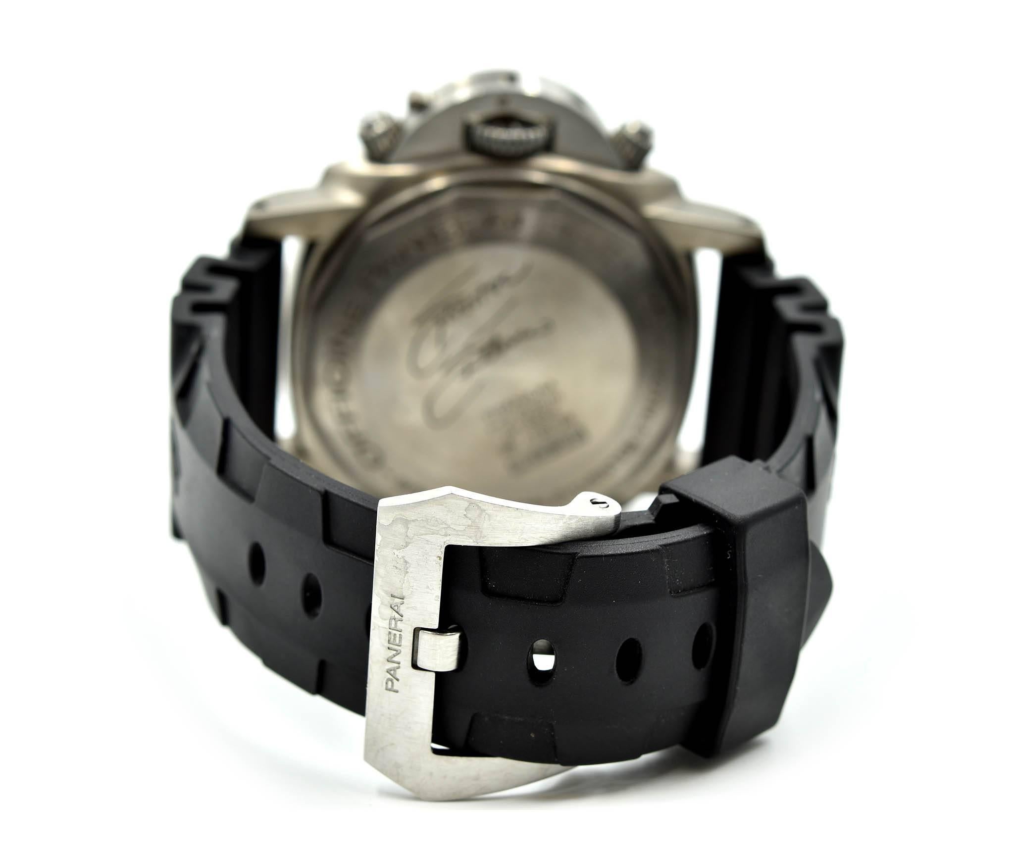 Panerai Titanium Luminor Slytech Ltd Ed Chronograph Automatic Wristwatch In Excellent Condition In Scottsdale, AZ