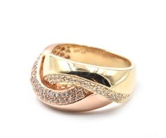 0.70 Carat Diamond 14 Karat Rose Gold Crossover Ring
