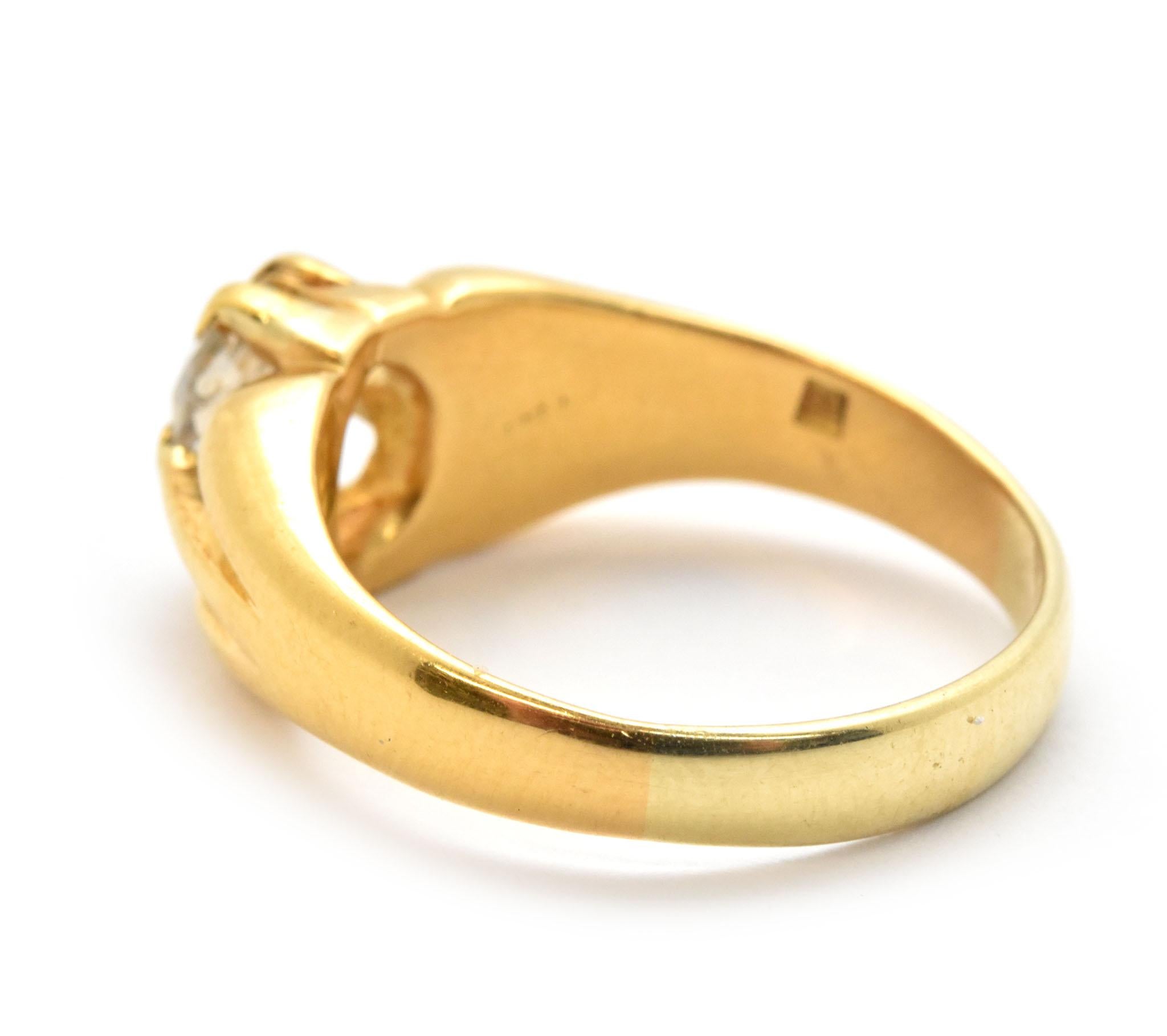 Ring aus 21 Karat Gelbgold und 1,10 Karat Diamant im Minenschliff 8,17 Gramm (Alteuropäischer Brillantschliff) im Angebot