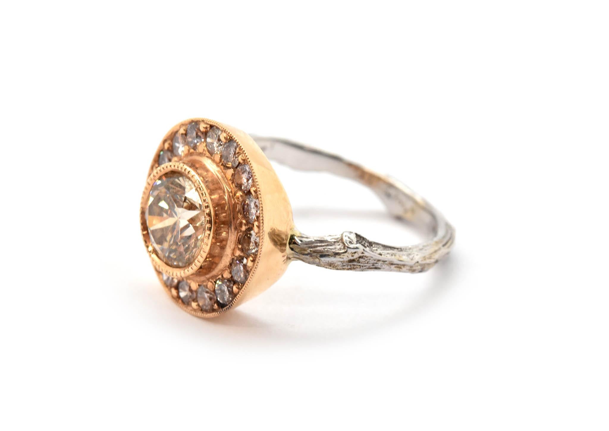 rose gold twig engagement ring