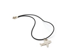 Tiffany & Co Sterling Silver Airplane on Silicone Cord